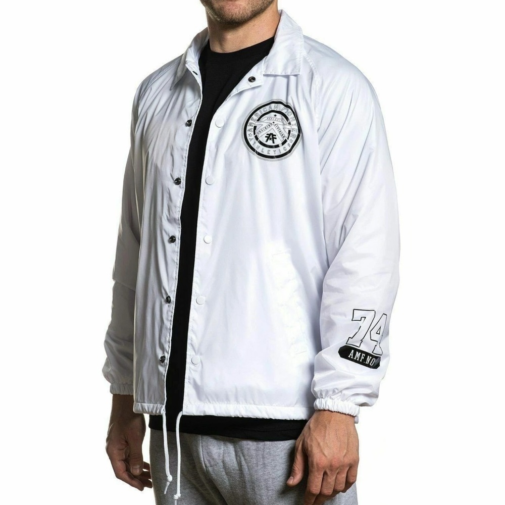 American Fighter NWT White Button Down Wind-Breaker